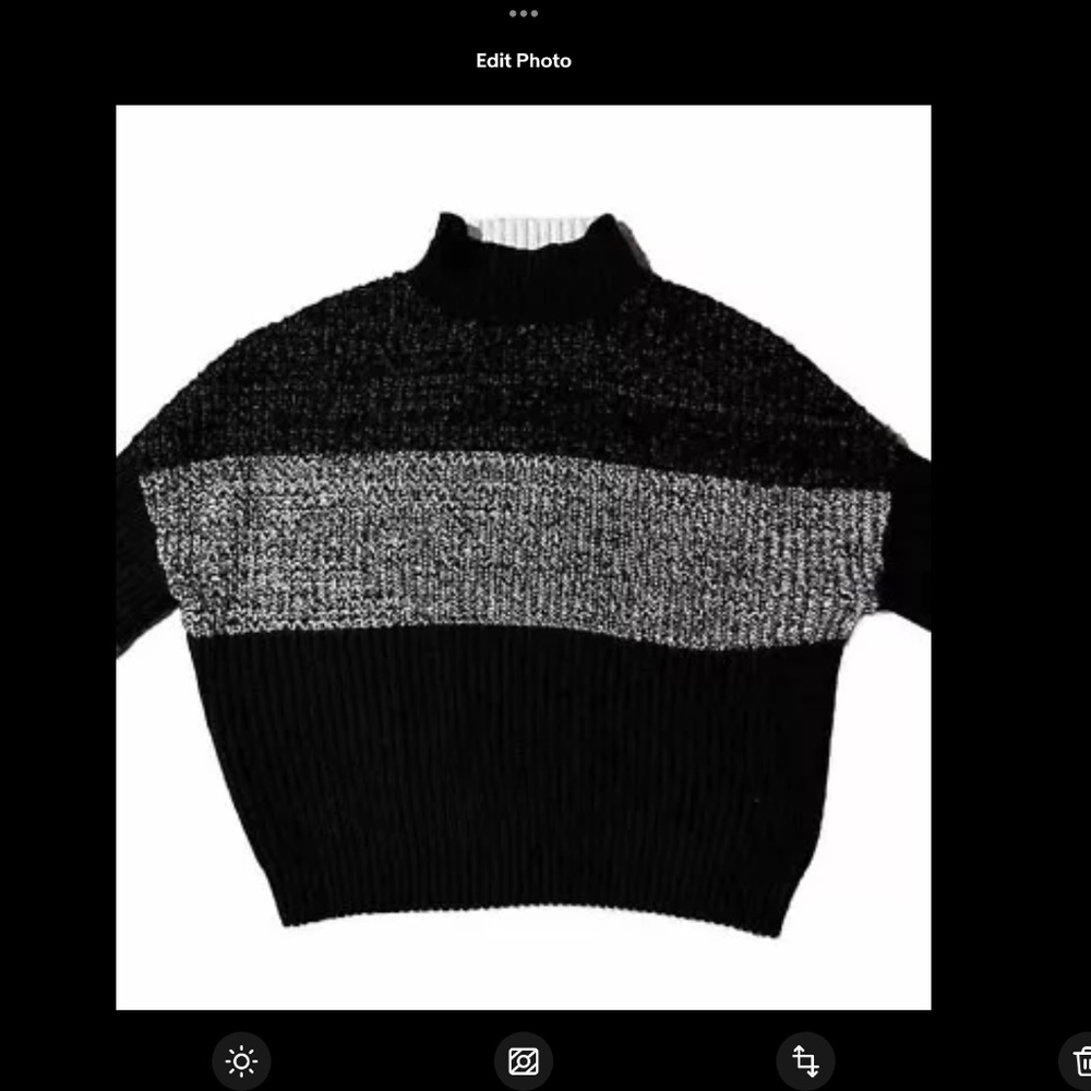 Willow & Root Boxy Oversized Color Block Pullover Sweater Sz XS Mock Neck